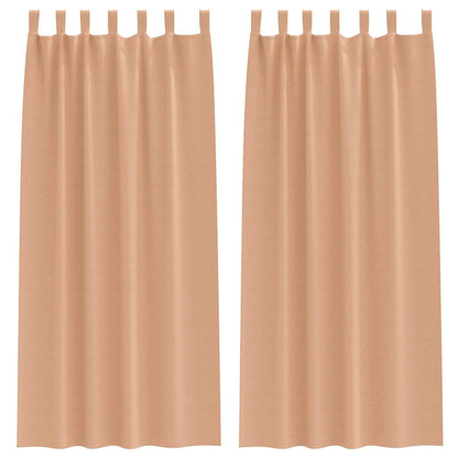Verdunkelungs-Vorhänge mit Schlaufen 2 pcs Beige 260 x 140 cm