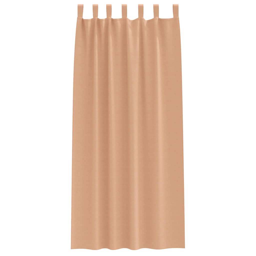 Verdunkelungs-Vorhänge mit Schlaufen 2 pcs Beige 260 x 140 cm
