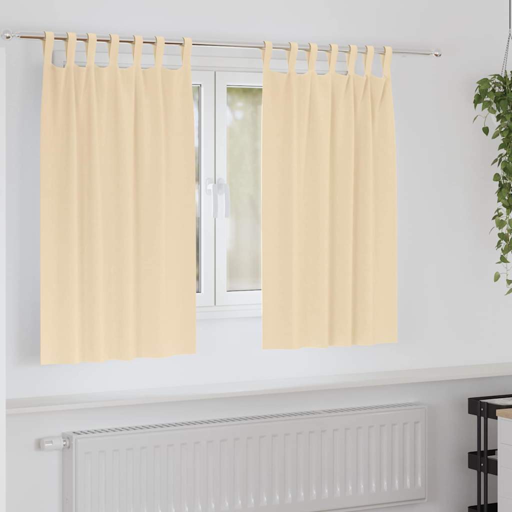 Verdunkelungs-Vorhänge mit Ringen 2 pcs Beige 140 x 140 cm