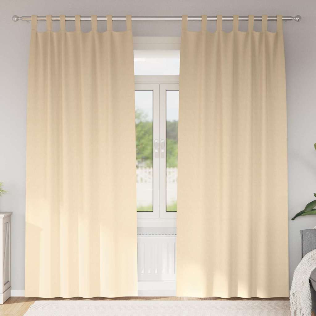 Verdunkelungs-Vorhänge mit Schlaufen 2 pcs Beige 260 x 140 cm