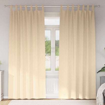 Verdunkelungs-Vorhänge mit Schlaufen 2 pcs Beige 260 x 140 cm