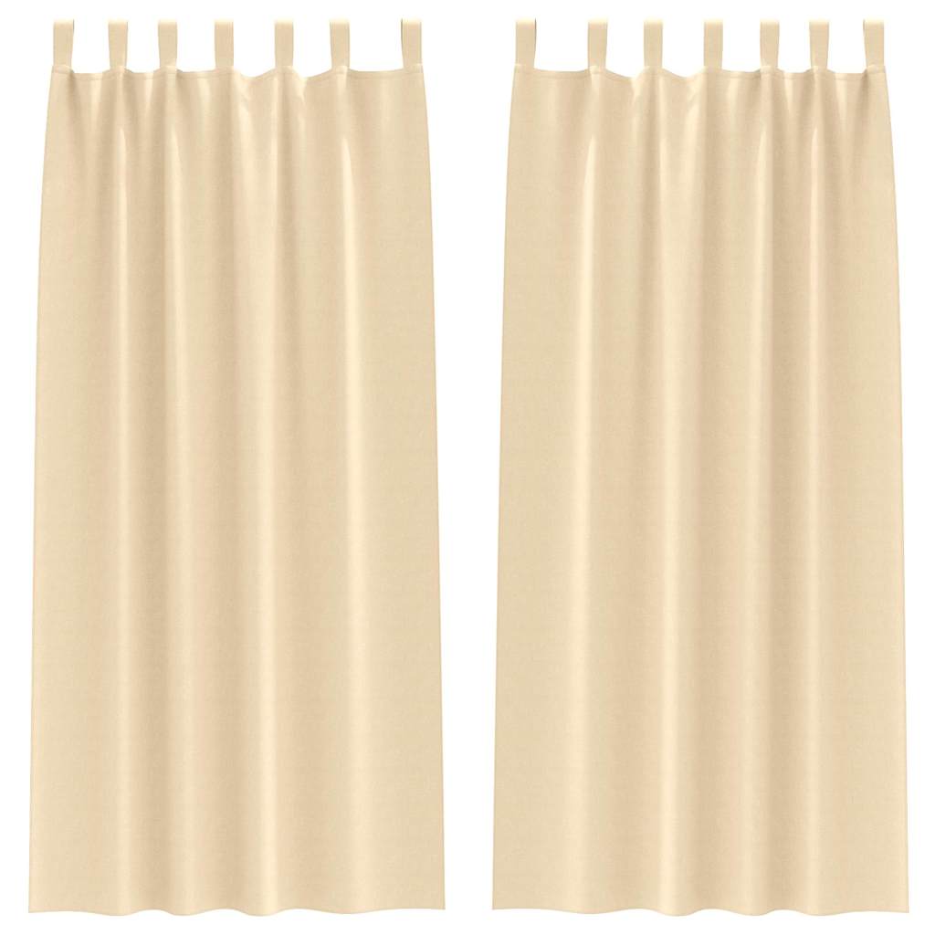 Verdunkelungs-Vorhänge mit Schlaufen 2 pcs Beige 260 x 140 cm