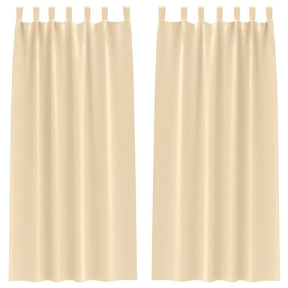 Verdunkelungs-Vorhänge mit Schlaufen 2 pcs Beige 260 x 140 cm