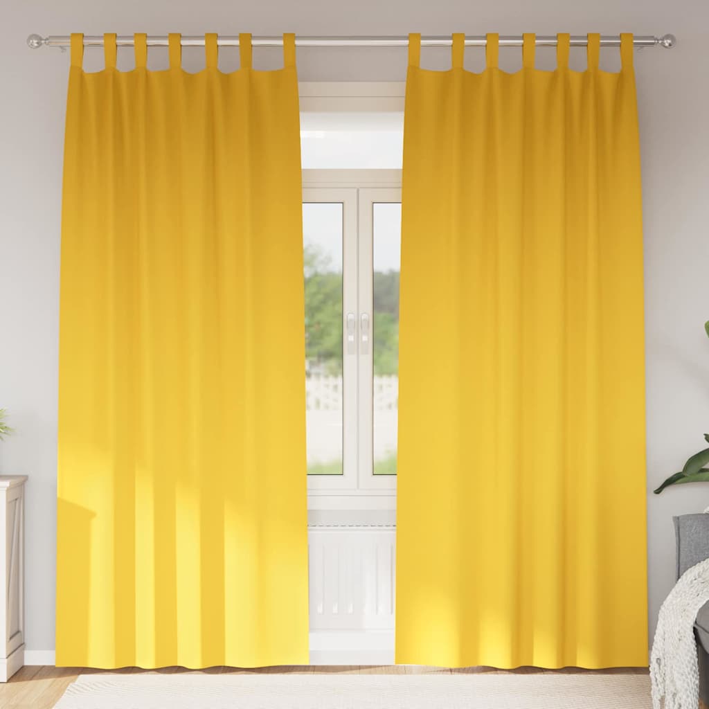 Verdunkelungs-Vorhänge mit Schlaufen 2 pcs Beige 260 x 140 cm
