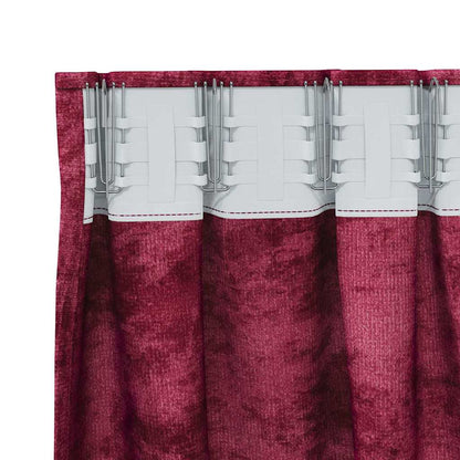 Samtvorhänge mit Vorhängen 2 pcs Weinrot 140 x 140 cm Samt