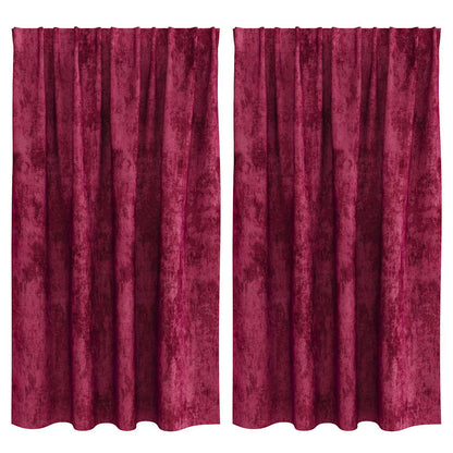 Samtvorhänge mit Vorhängen 2 pcs Weinrot 140 x 140 cm Samt