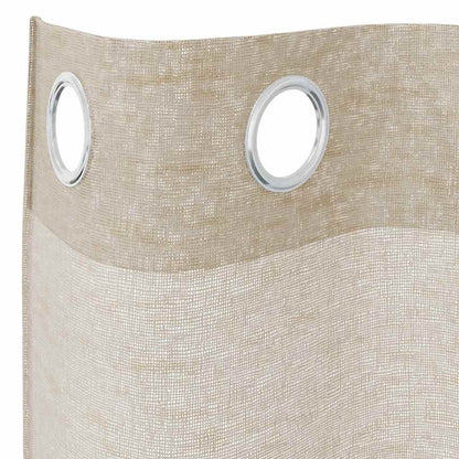 Voile-Vorhang mit Vorhängen 2 pcs Creme 140 x 140 cm Polyester