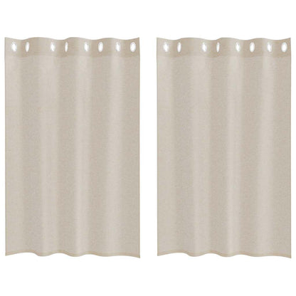 Voile-Vorhang mit Vorhängen 2 pcs Creme 140 x 140 cm Polyester