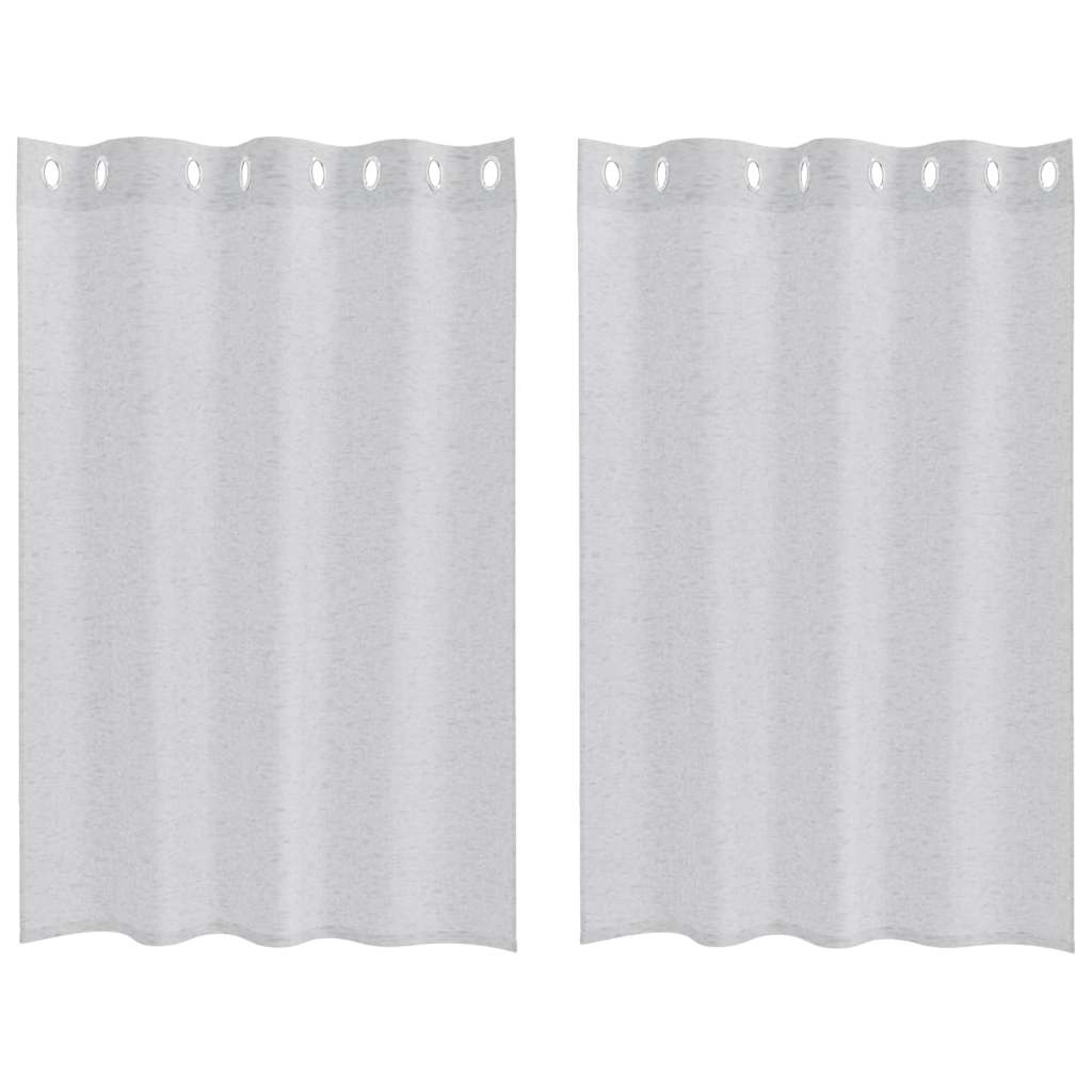 Voile-Vorhang mit Vorhängen 2 pcs Creme 140 x 140 cm Polyester