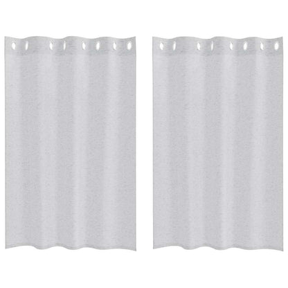 Voile-Vorhang mit Vorhängen 2 pcs Creme 140 x 140 cm Polyester