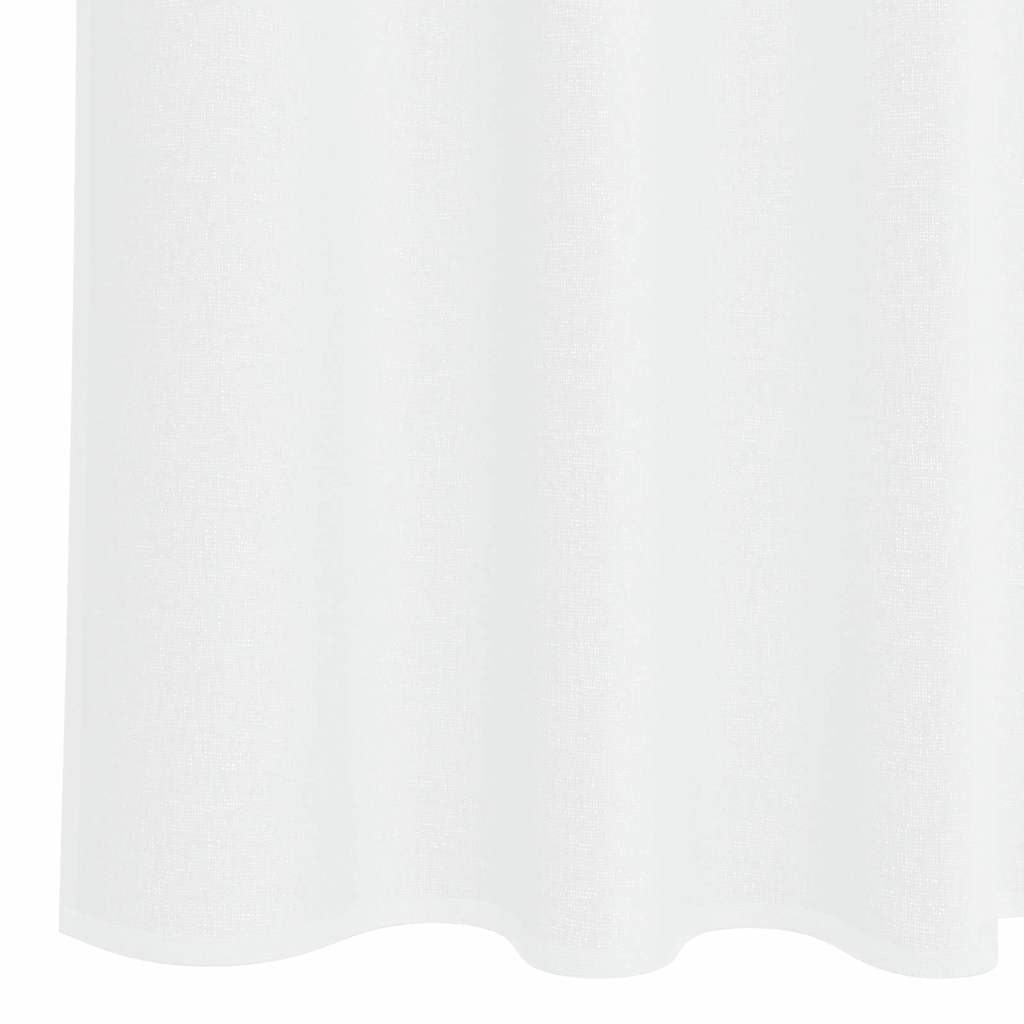 Voile-Vorhang mit Stangentaschen 2 pcs Weiß 175 x 140 cm Polyester