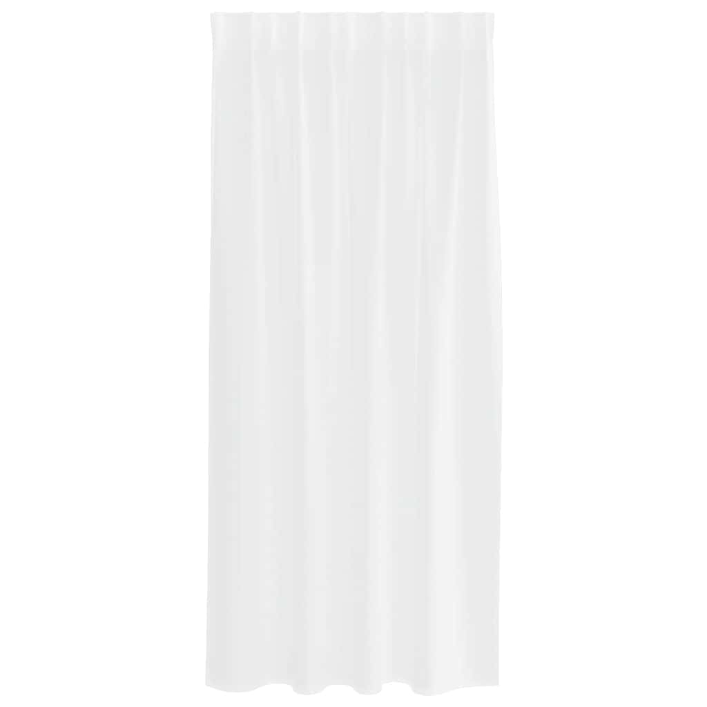 Voile-Vorhang mit Stangentaschen 2 pcs Weiß 175 x 140 cm Polyester
