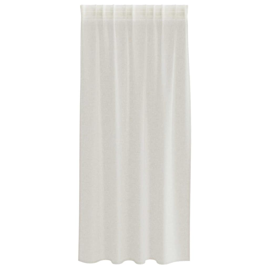 Voile-Vorhang mit Stangentaschen 2 pcs Weiß 175 x 140 cm Polyester