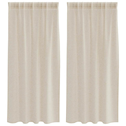 Voile-Vorhang mit Stangentaschen 2 pcs Weiß 175 x 140 cm Polyester