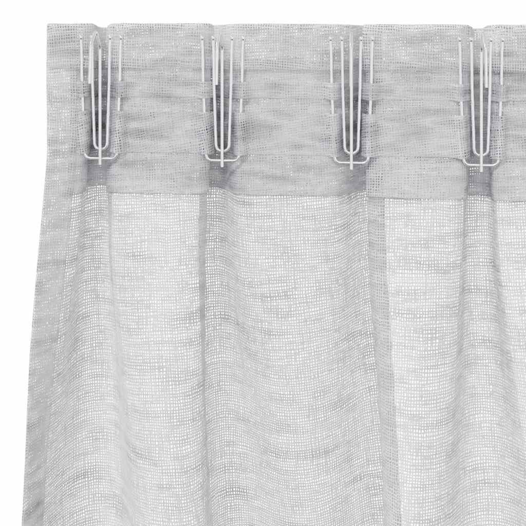 Voile-Vorhang mit Stangentaschen 2 pcs Weiß 175 x 140 cm Polyester