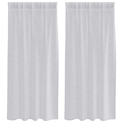 Voile-Vorhang mit Stangentaschen 2 pcs Weiß 175 x 140 cm Polyester