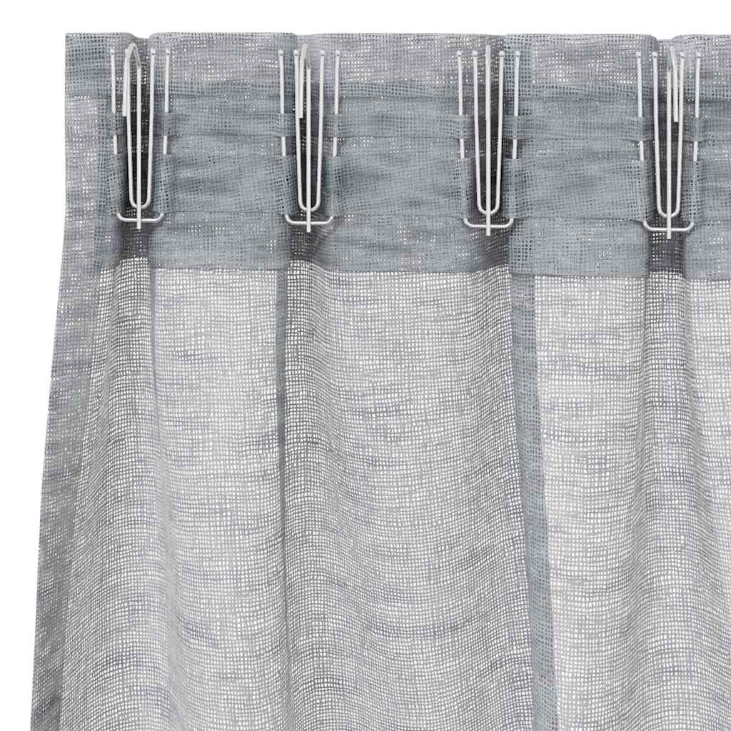 Voile-Vorhang mit Stangentaschen 2 pcs Weiß 175 x 140 cm Polyester