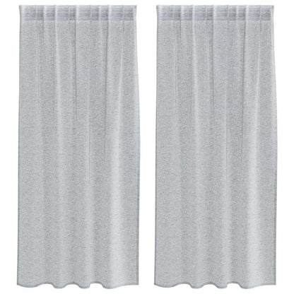 Voile-Vorhang mit Stangentaschen 2 pcs Weiß 175 x 140 cm Polyester