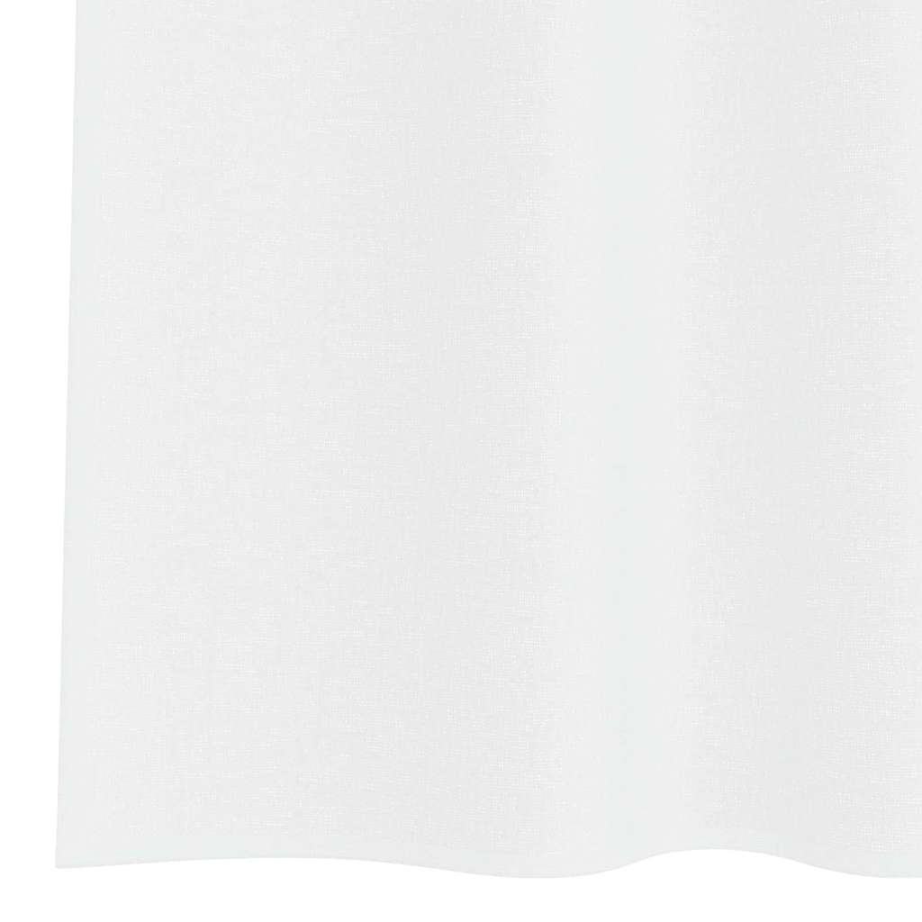 Voile-Vorhang mit Schlaufen 2 pcs Weiß 245 x 140 cm Polyester