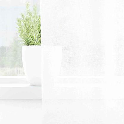 Voile-Vorhang mit Schlaufen 2 pcs Weiß 245 x 140 cm Polyester