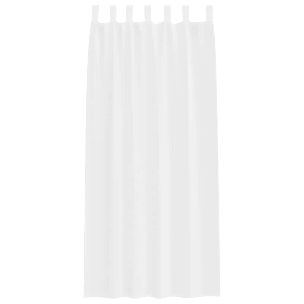 Voile-Vorhang mit Schlaufen 2 pcs Weiß 245 x 140 cm Polyester