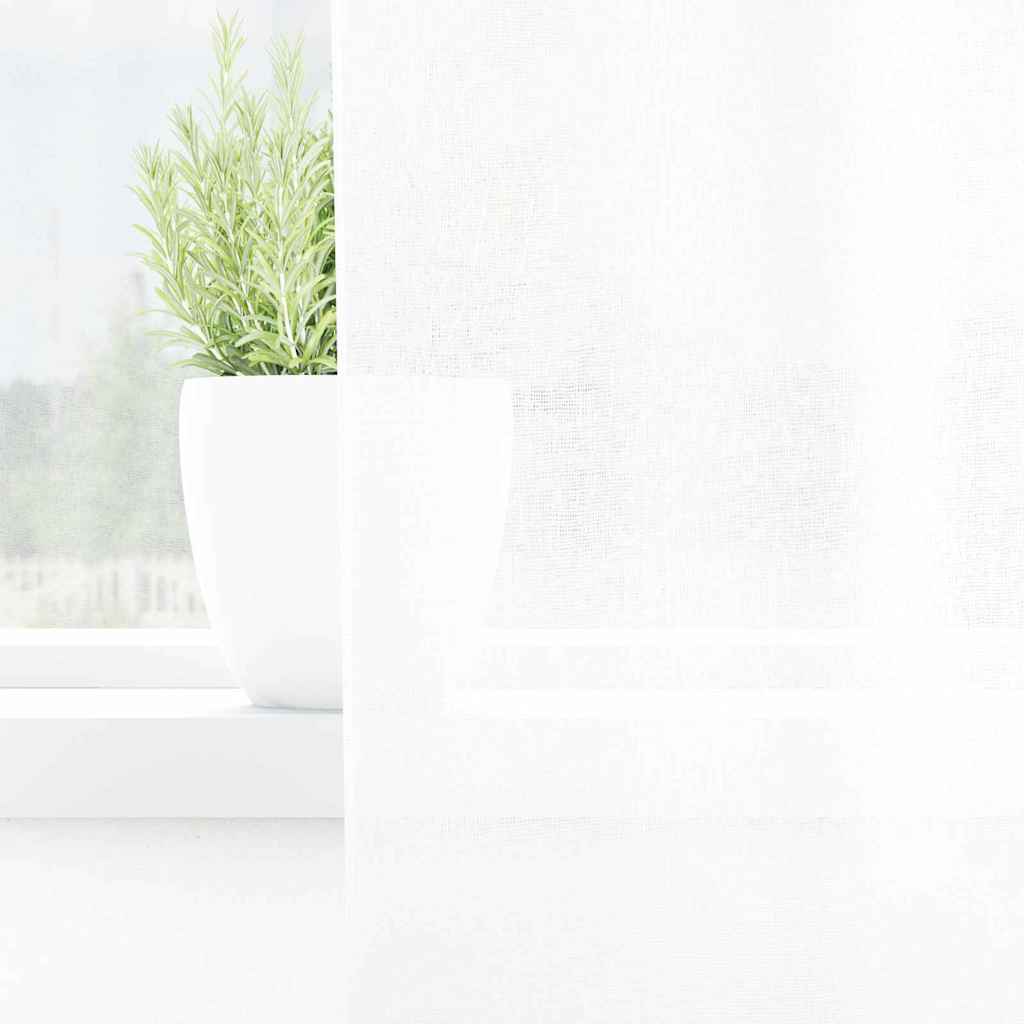 Voile-Vorhang mit Schlaufen 2 pcs Weiß 260 x 140 cm Polyester
