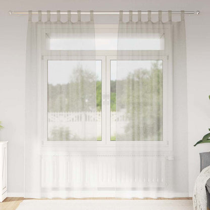 Voile-Vorhang mit Vorhängen 2 pcs Weiß 225 x 140 cm Polyester
