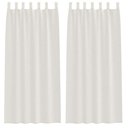 Voile-Vorhang mit Vorhängen 2 pcs Weiß 225 x 140 cm Polyester