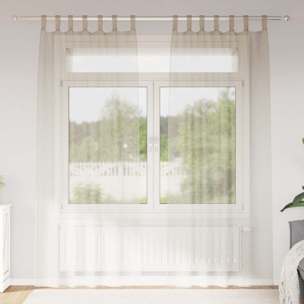 Voile-Vorhang mit Vorhängen 2 pcs Weiß 225 x 140 cm Polyester
