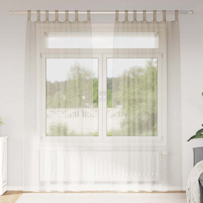 Voile-Vorhang mit Vorhängen 2 pcs Weiß 225 x 140 cm Polyester