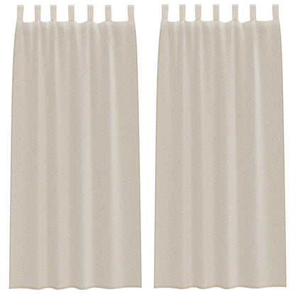 Voile-Vorhang mit Vorhängen 2 pcs Weiß 225 x 140 cm Polyester