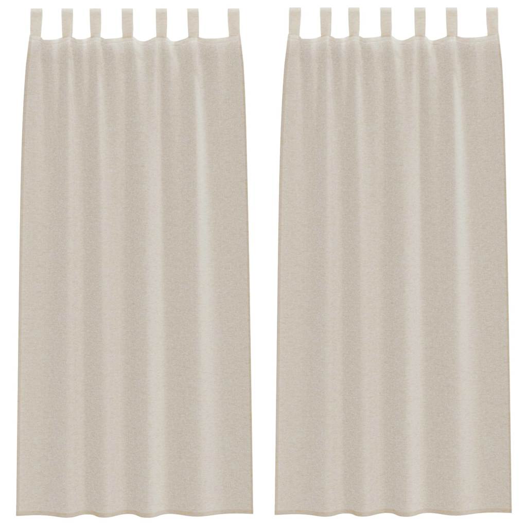 Voile-Vorhang mit Schlaufen 2 pcs Weiß 260 x 140 cm Polyester