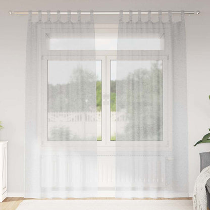 Voile-Vorhang mit Vorhängen 2 pcs Weiß 225 x 140 cm Polyester