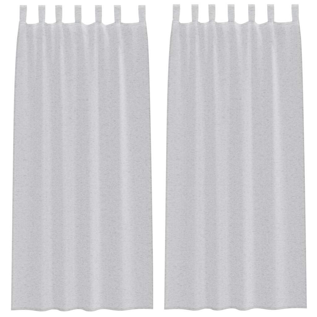 Voile-Vorhang mit Vorhängen 2 pcs Weiß 225 x 140 cm Polyester