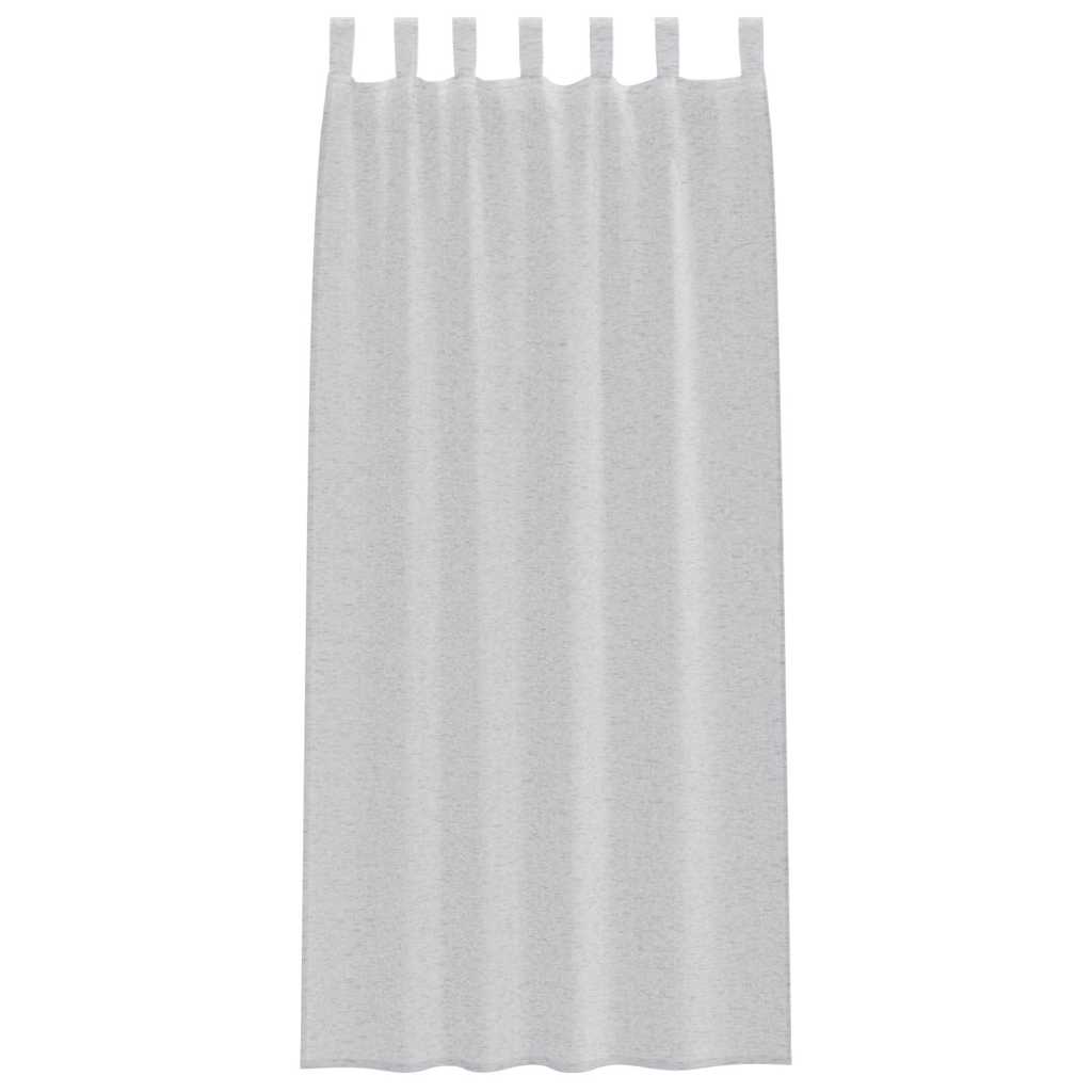 Voile-Vorhang mit Schlaufen 2 pcs Weiß 245 x 140 cm Polyester