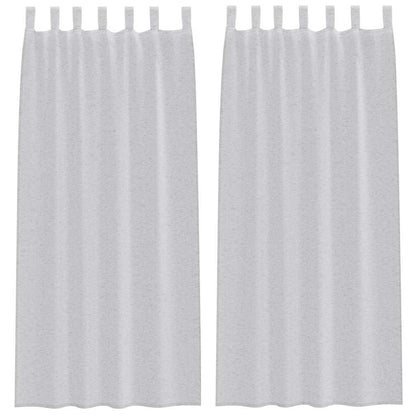 Voile-Vorhang mit Schlaufen 2 pcs Weiß 260 x 140 cm Polyester