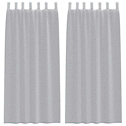 Voile-Vorhang mit Schlaufen 2 pcs Weiß 245 x 140 cm Polyester
