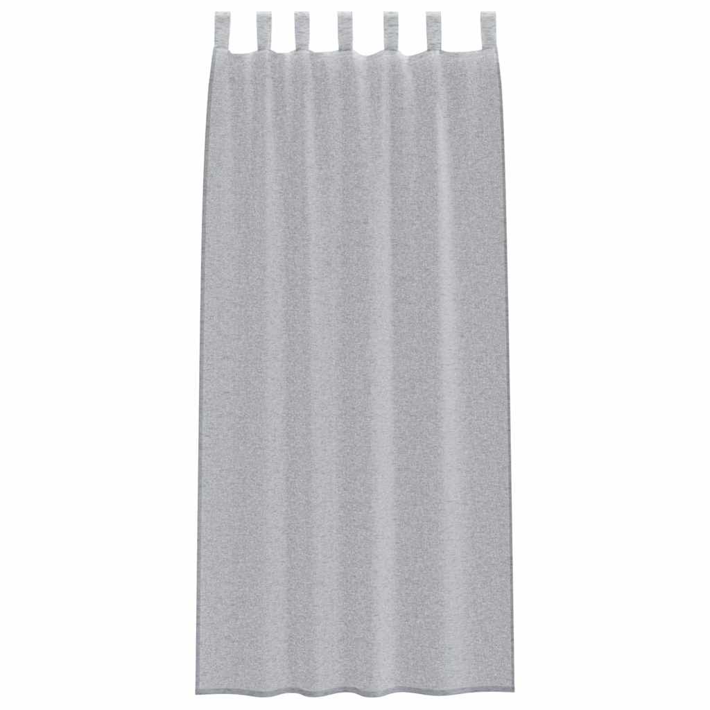 Voile-Vorhang mit Schlaufen 2 pcs Weiß 260 x 140 cm Polyester