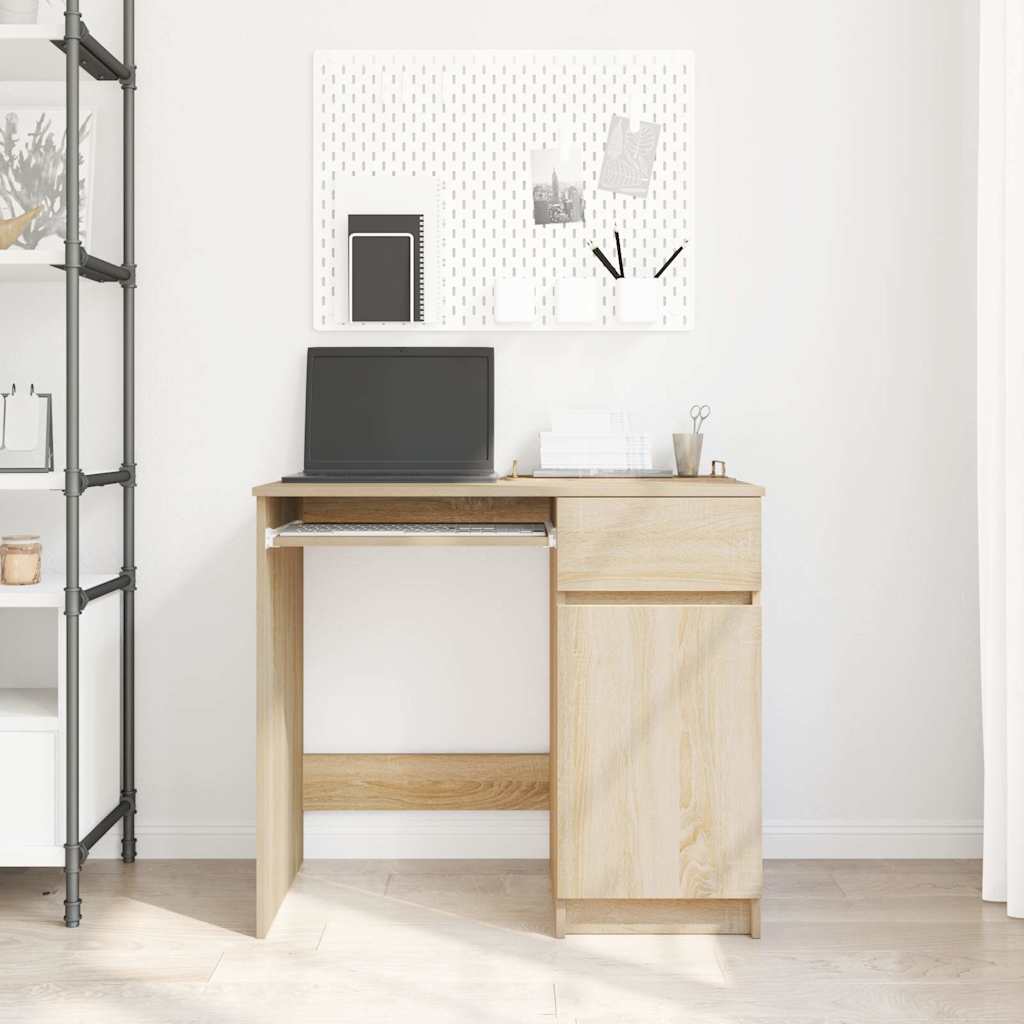 Schreibtisch Schwarz Eichen-Optik 86x49x76 cm Holzwerkstoff