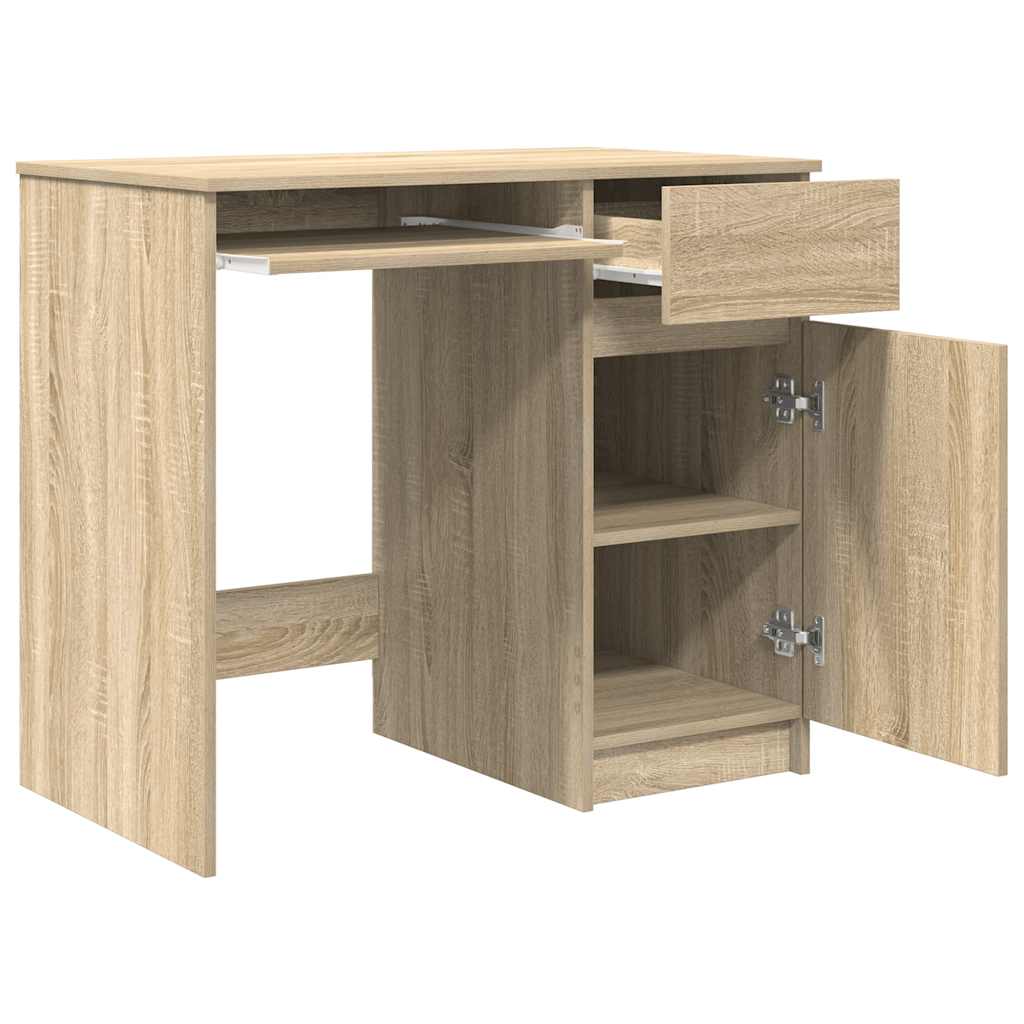 Schreibtisch Schwarz Eichen-Optik 86x49x76 cm Holzwerkstoff