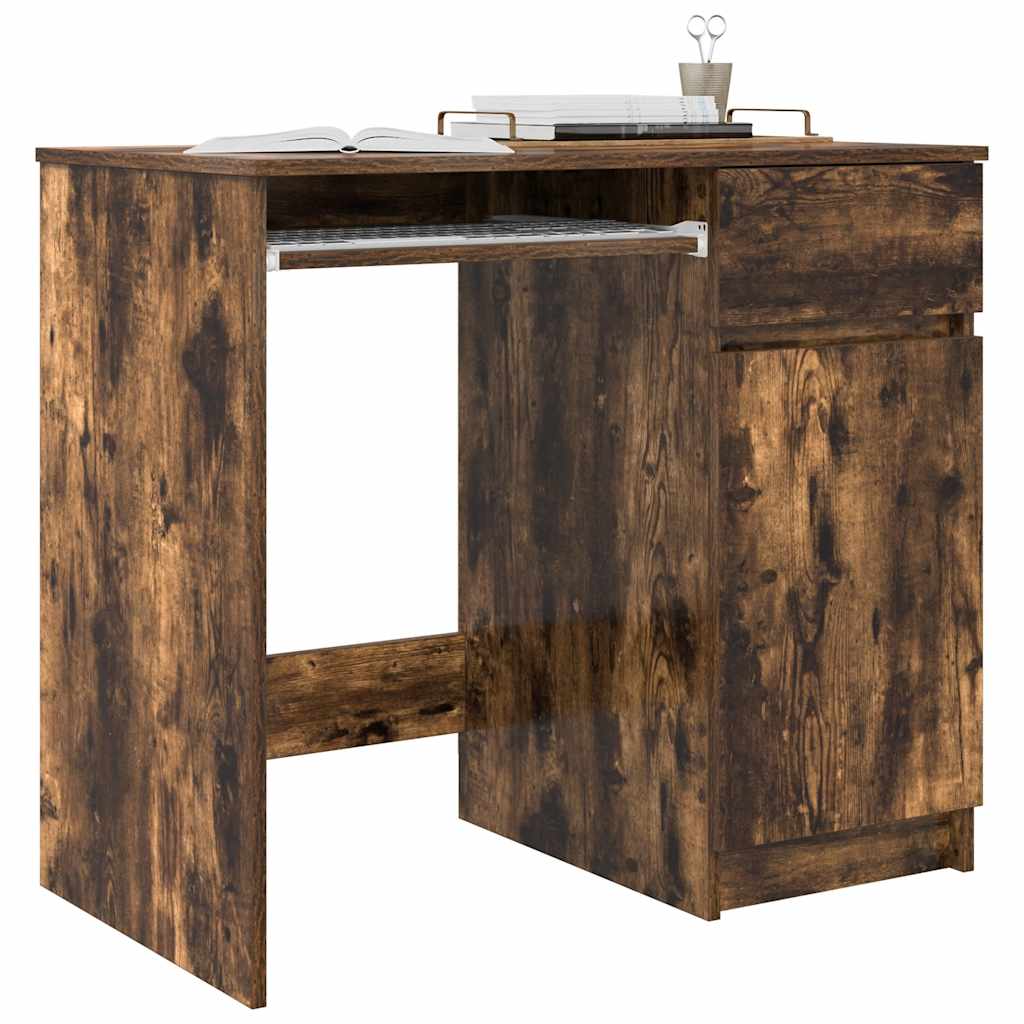 Schreibtisch Schwarz Eichen-Optik 86x49x76 cm Holzwerkstoff