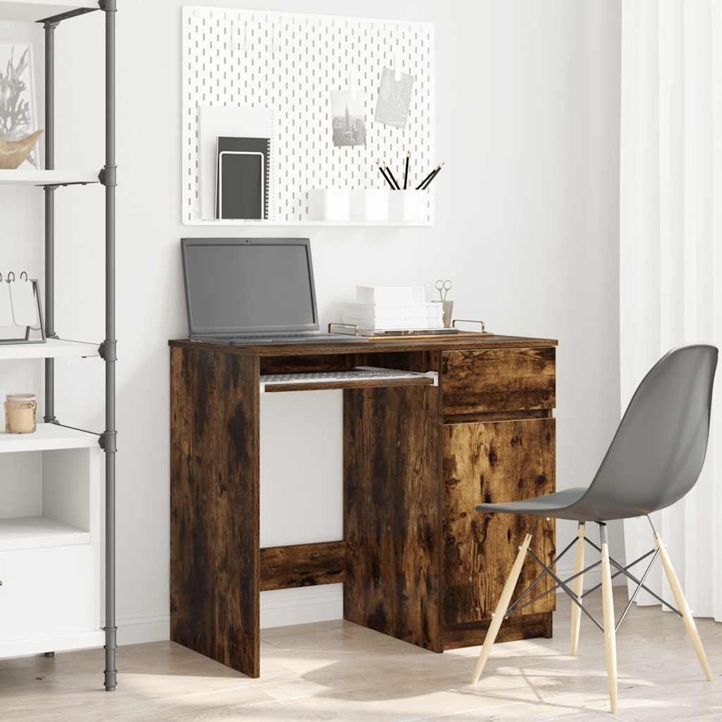 Schreibtisch Schwarz Eichen-Optik 86x49x76 cm Holzwerkstoff