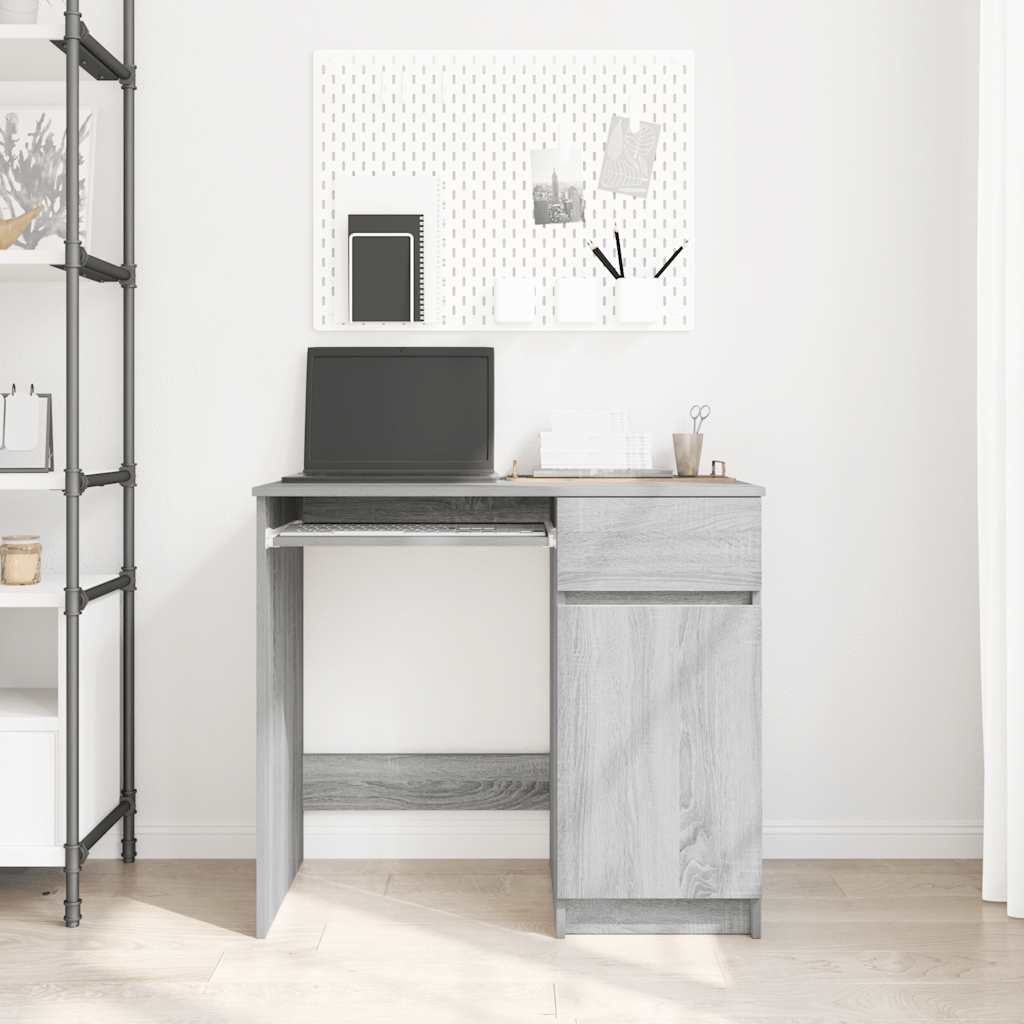Schreibtisch Schwarz Eichen-Optik 86x49x76 cm Holzwerkstoff