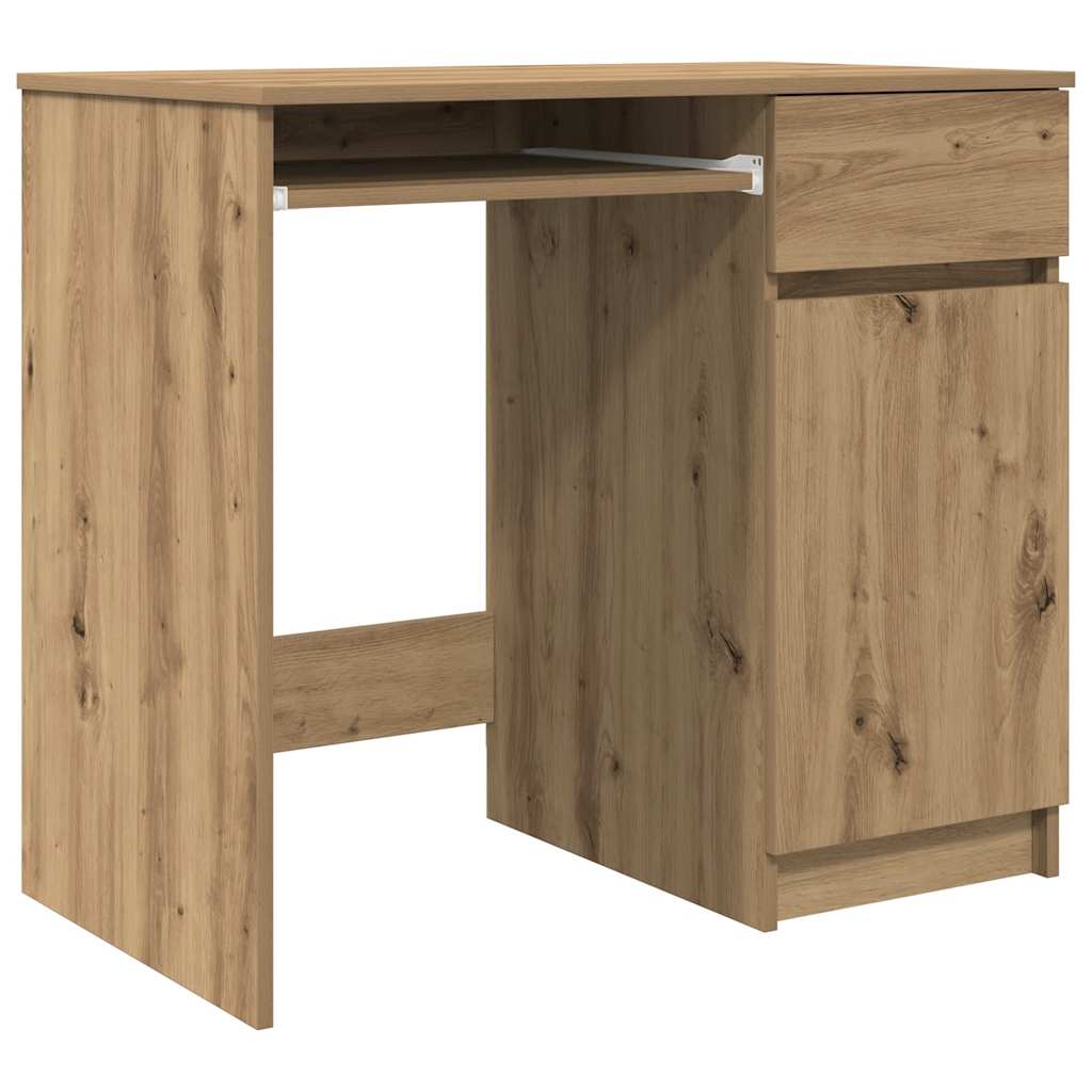 Schreibtisch Schwarz Eichen-Optik 86x49x76 cm Holzwerkstoff