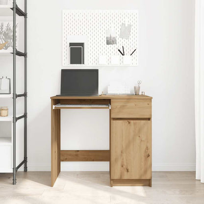 Schreibtisch Schwarz Eichen-Optik 86x49x76 cm Holzwerkstoff