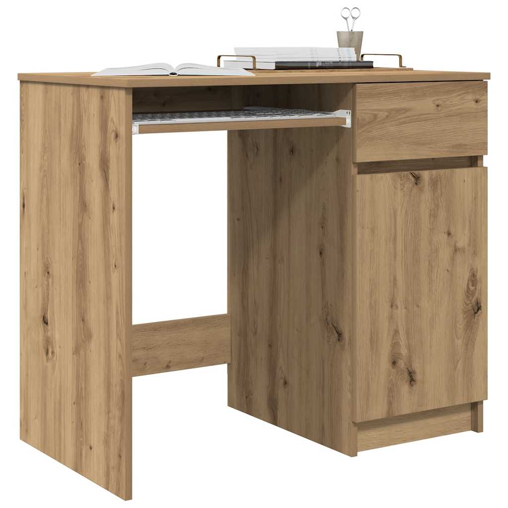 Schreibtisch Schwarz Eichen-Optik 86x49x76 cm Holzwerkstoff
