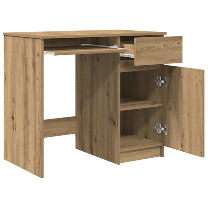 Schreibtisch Schwarz Eichen-Optik 86x49x76 cm Holzwerkstoff