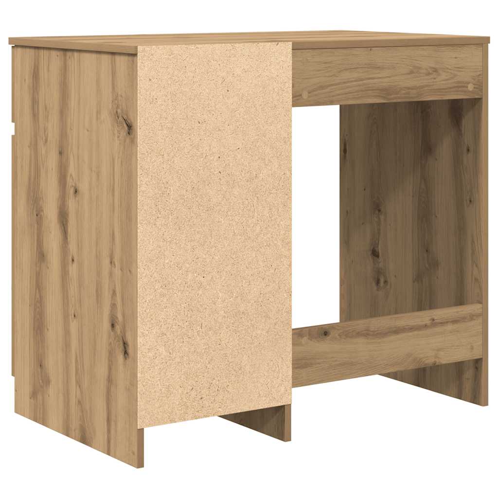Schreibtisch Schwarz Eichen-Optik 86x49x76 cm Holzwerkstoff