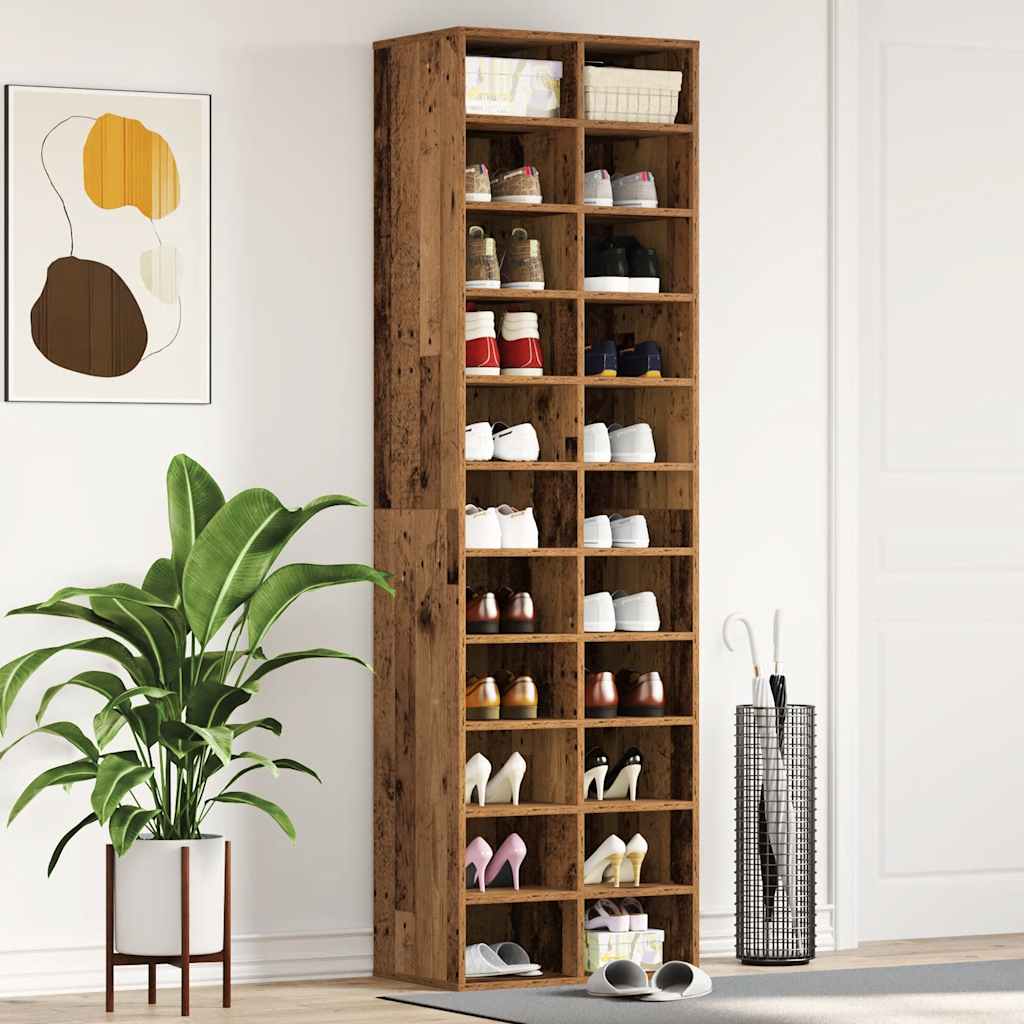 Schuhschrank Weiß 54x34x183 cm Holzwerkstoff