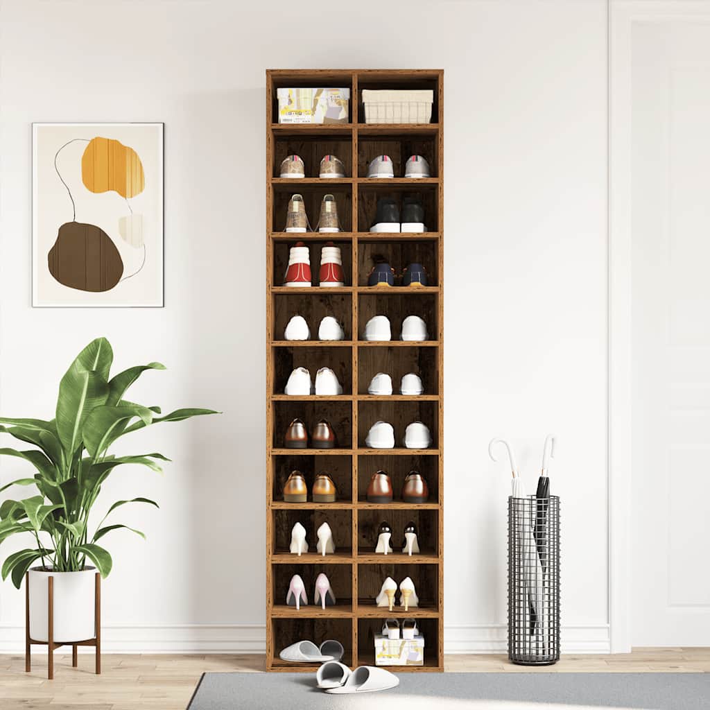 Schuhschrank Weiß 54x34x183 cm Holzwerkstoff